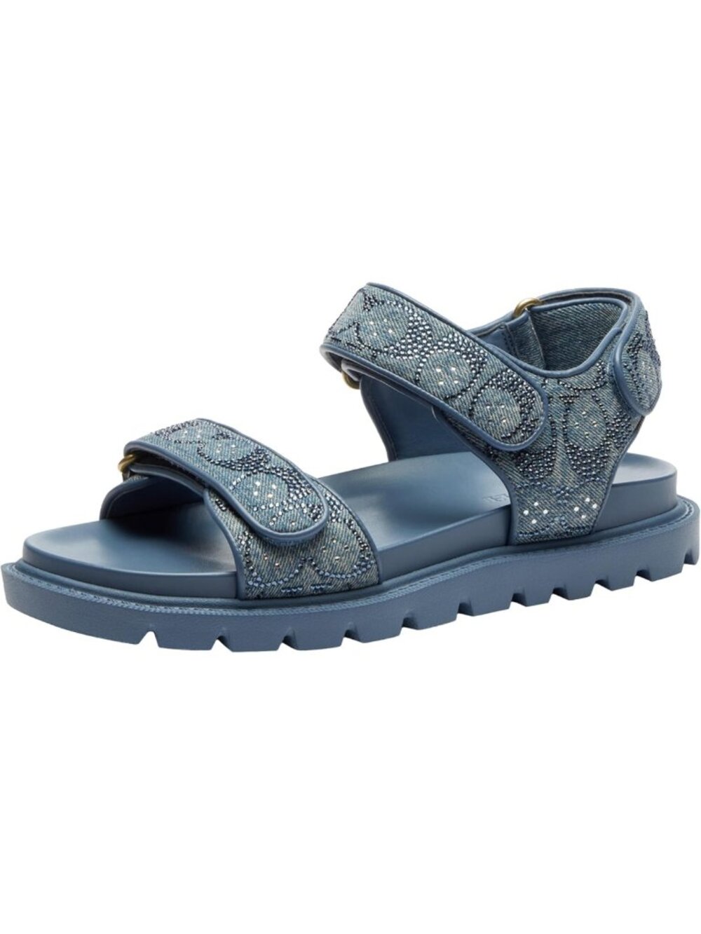Stylish Women's Crystal-Embellished Denim Sandals - Trendy Summer Footwear